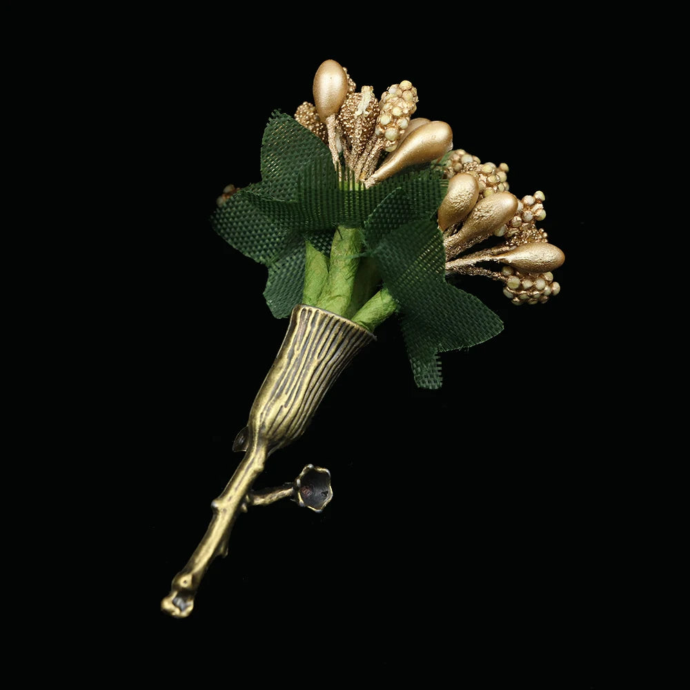 New Wedding Brooches For Men Bridegroom Rose Flower Lapel Pin Orange Pink Puple Romantic Color Brooch Party Suit Accessories