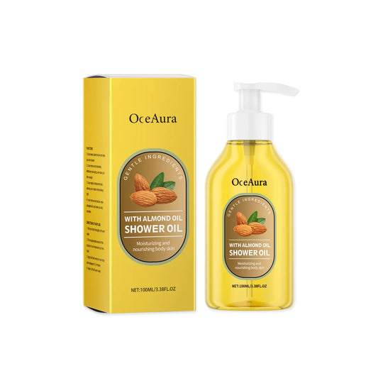 OceAura Shower Oil Sweet Almond Oil Body Cleaning Smooth Skin Barrier Repair Deep Hydration Improve Dryness Coconut Oil Bath Oil