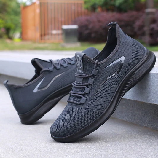 Men Casual Sport Shoes Breathable Lightweight Sneakers Outdoor Mesh Black Running Shoes Athletic Jogging Tenis Walking Shoes