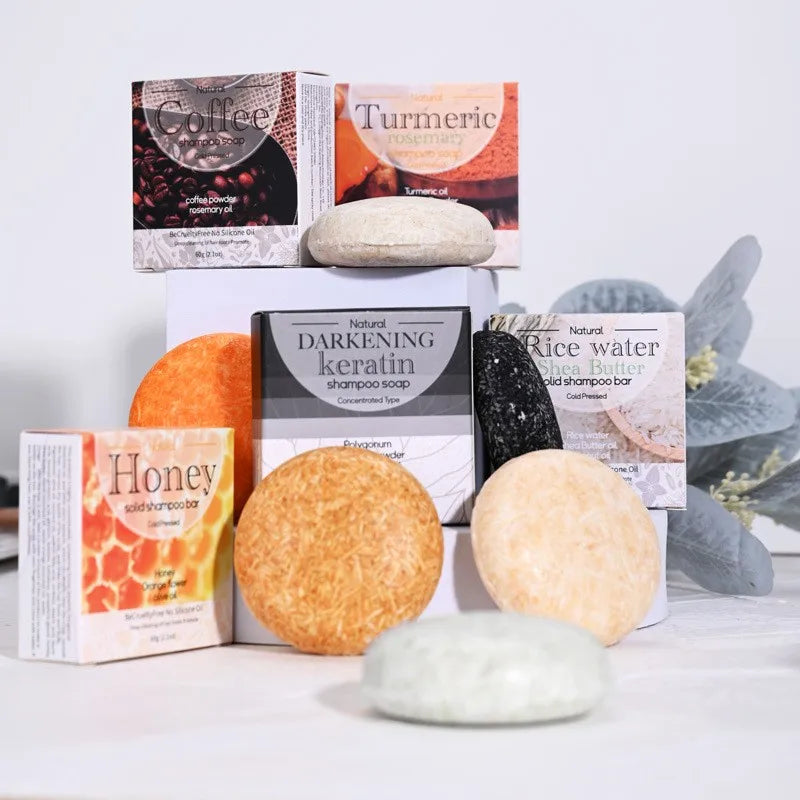 XF+60g Coconut Essential Oil Shampoo Soap Shea Butter Shampoo And Conditioner Men'S Solid Soap