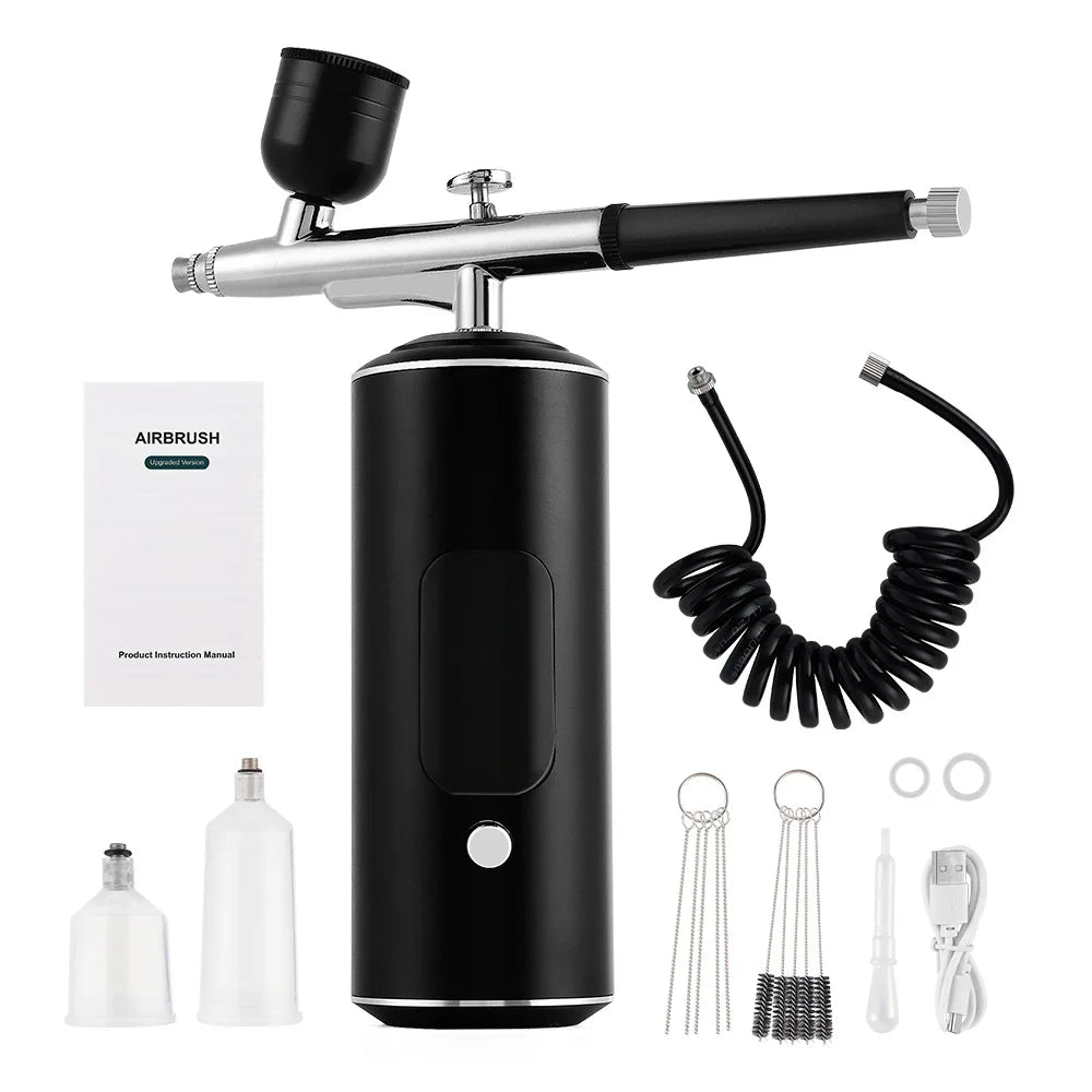 Portable Airbrush Mini Air Compressor Kit Paint Spray Gun For Nail Art Tattoo Craft Cake Pastry Painting Face Hydrating Sprayer