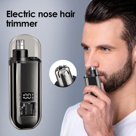 Electric Nose Hair Trimmer For Men Digital Display Rechargeable Shaver Man Woman Ear and Nose Hair Trimmer Razor Waterproof