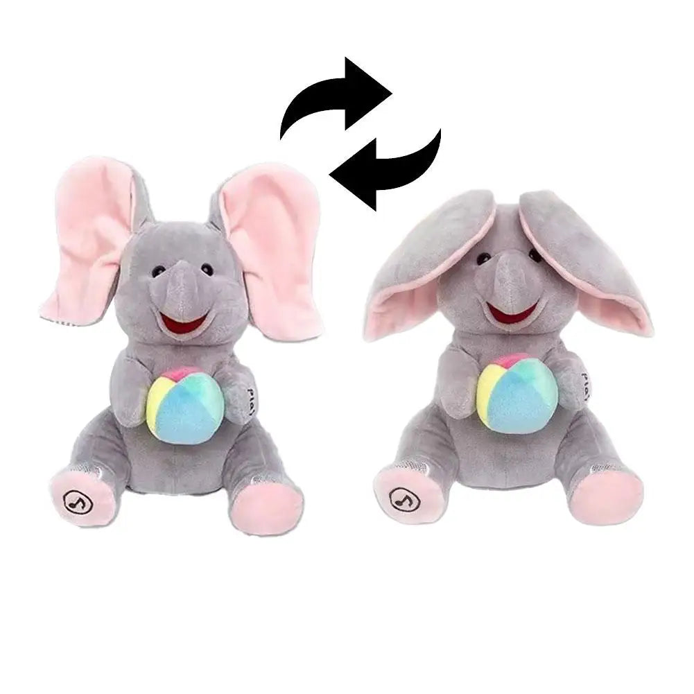 Hide-And-Seek Elephant Plush Toy Baby Interactive Singing Musical Toy For Soothing Children Head Up Training Toys Children Gift