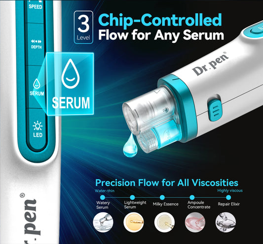 Dr. Pen H6 Derma Pen Advanced Serum Infusion Microneedling Pen with Light Therapy Needle length 0.25 MM