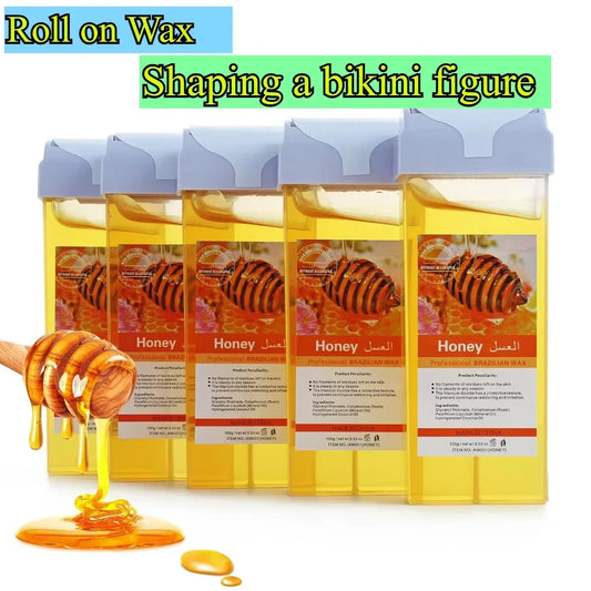 Aloe Roll on Wax Rose Wax Roller Refill Painless Hair Removal Wax Cartridge Depilatory Wax Warmer For Bikini Body Hair Removal