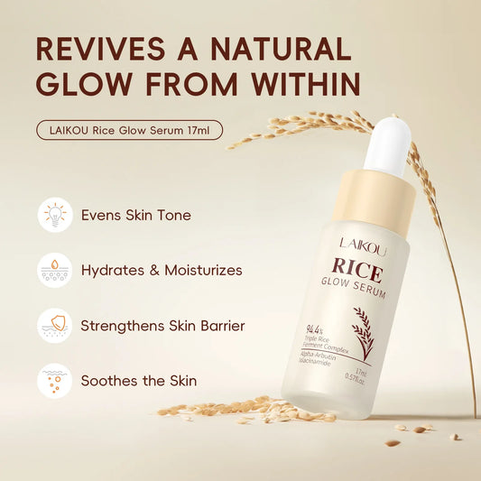 Rice Glow Facial Essence 17ml Hydrating Moisturizer Nourishes Brightens Skin Tone Natural Extract Serum Sensitive Skin