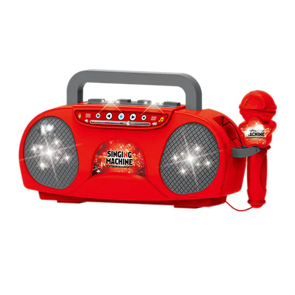 Kids Karaoke Machine Microphone Music Instrument Toy with Light for Indoor & Outdoor Travel Educational Gift for Girls & Boys