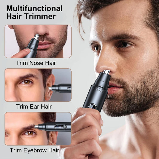 Portable Electric Nose Hair Trimmer Painless Clipper for Men And Women Waterproof Ear & Eyebrow Trimmer for Face Hair Grooming