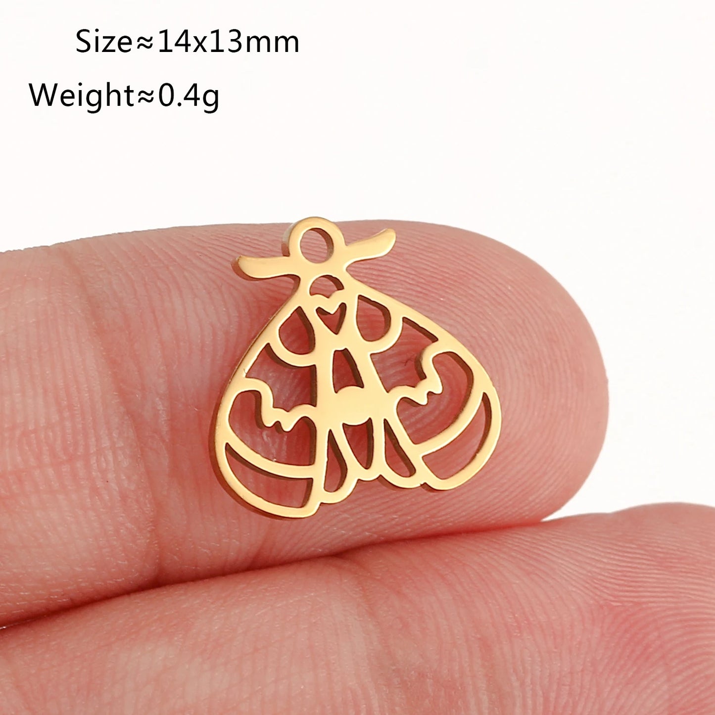 5Pcs Spring Bee/Butterfly/Beelet Charms Stainless Steel Scarab Moths Pendants DIY Necklace Bracelet Jewelry Making Accessories