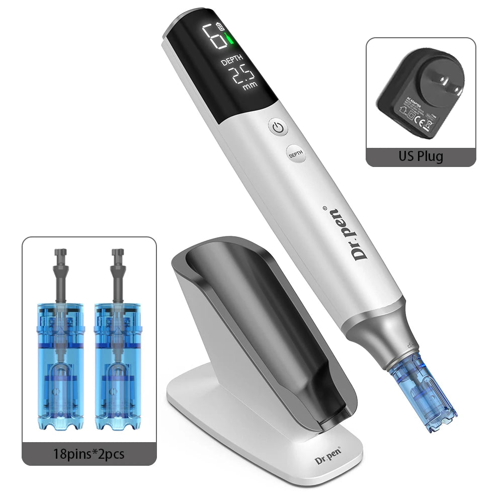Dr Pen M9 New Series. It Is a Brand New Dr Pen, M9 With 18 Pin 2 PCS / Length 0.25 mm