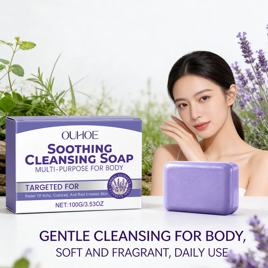 Lavender Cleaning Soap Oil Control and Itching Relief Long-Lasting Daily Soothing Hydration Bath Soap Body Odor Removal Care