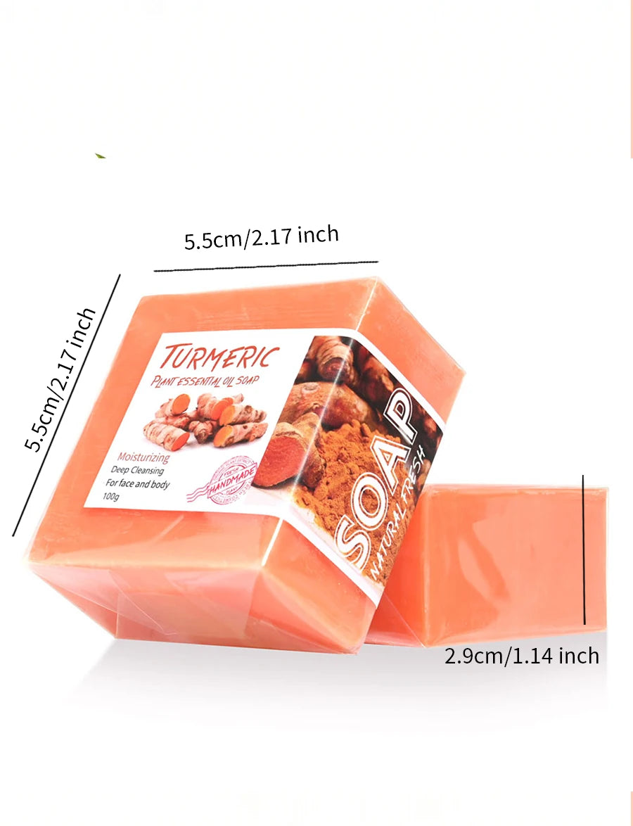 100g Pure Natural Turmeric Soap, Essential Oil Soap, Handmade Soap for Cleansing, Bathing, Deep Cleansing, Skincare, Moisturizin