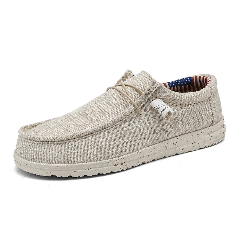 Spring Summer Blue Men's Casual Boat Shoes Lightweight Slip-on Driving Shoes Men Low-cut Breathable Canvas Men Shoes Loafers