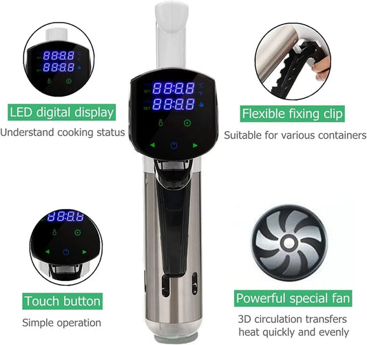 Sous Vide Immersion Circulator - Digital Temperature Control Water Cooker with Stainless Steel Heater for Professional Home Use