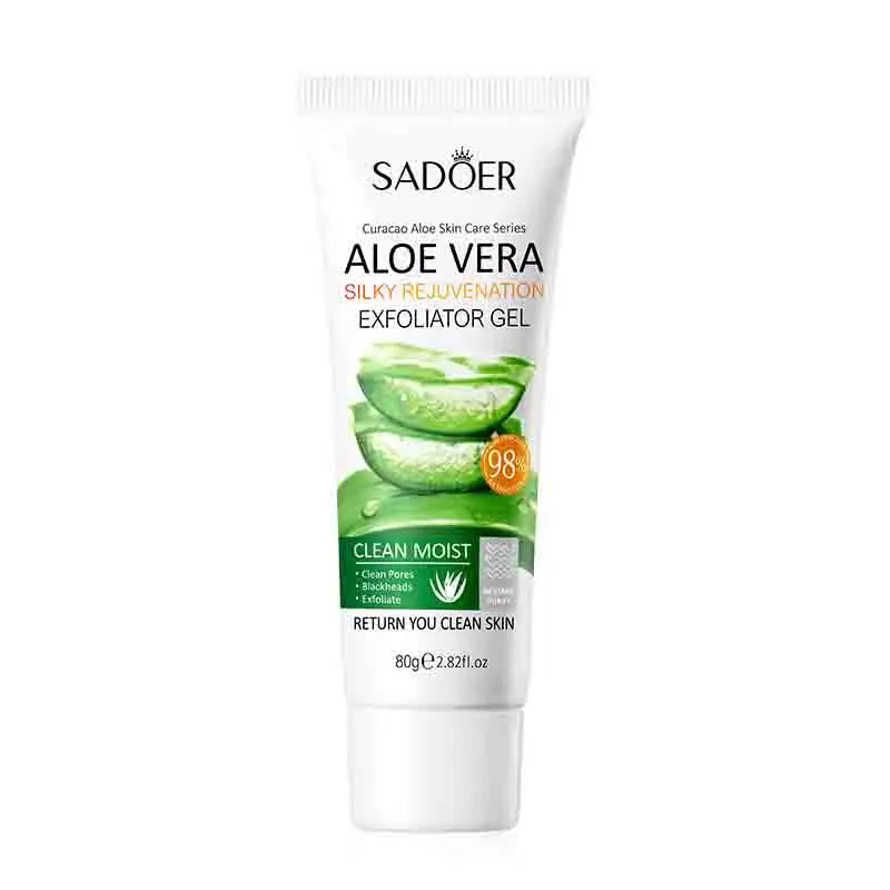 SADOER Exfoliating Aloe Vera Gel Facial Cleanser Deep Cleansing Exfoliant Gentle Moisturizing Face Exfoliation Facial Exfoliator
