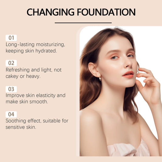 HOYGI Protective concealing foundation light matte mild moisturizing brightening sooth skin-fitting suitable for oily dry skin