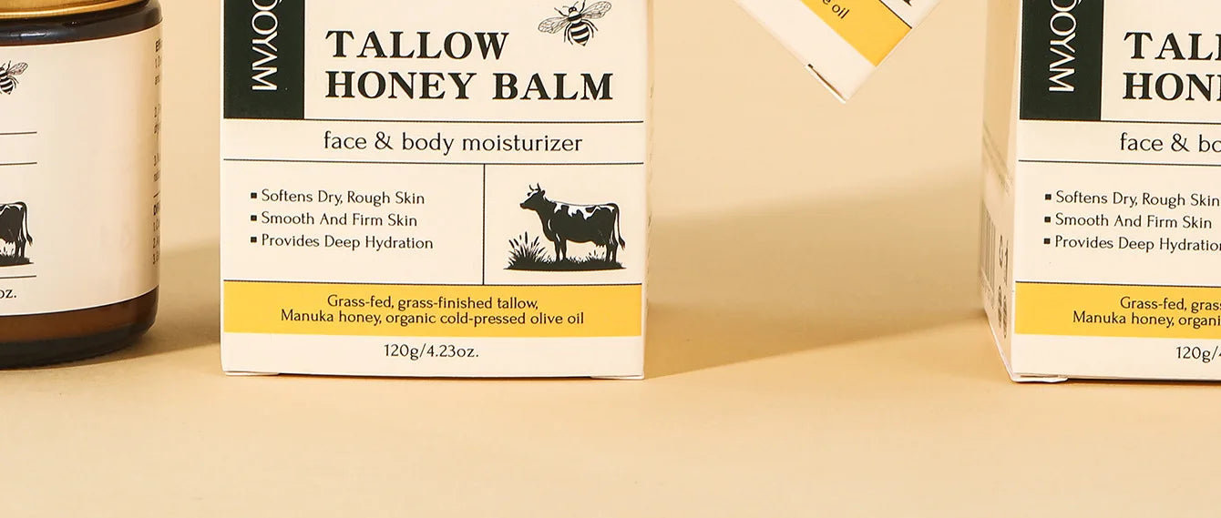 120g Beef Tallow Paste Deeply Moisturizer Brightening Wrinkle Remover Grass Fed Tallow Wild Honey Face Body Cream Skin Car