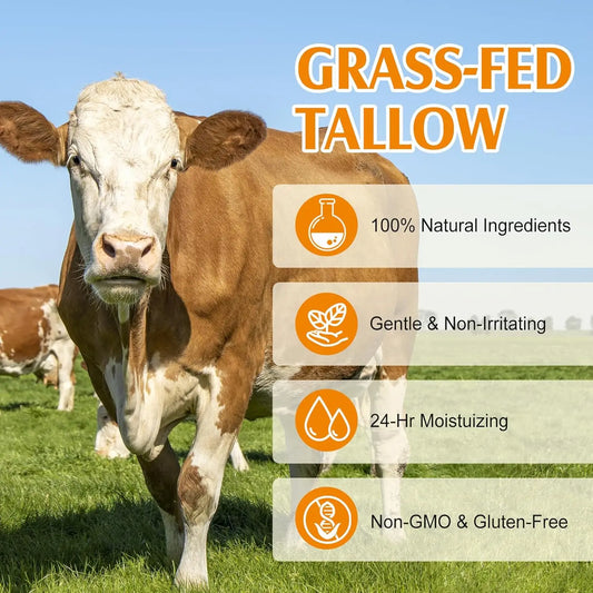 120g Beef Tallow Paste Deeply Moisturizer Brightening Wrinkle Remover Grass Fed Tallow Wild Honey Face Body Cream Skin Car