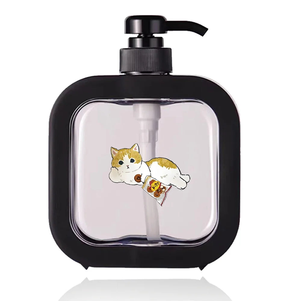 Detachable Hand Sanitizer Container Large Capacity Pump Lotion Bottle Soap Dispenser Home Travel Organizer Cat Pattern