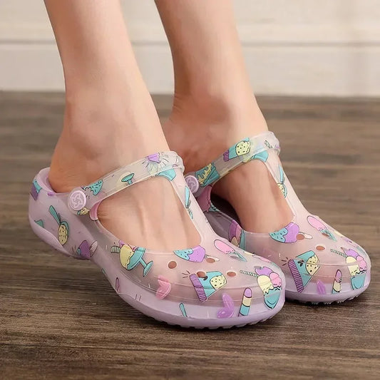 Maogu Womens Mules Summer Female Sandals 4cm Heels Non-slip Comfortable Beach Slippers Ladies Garden Shoes Slip-on Platform 2023