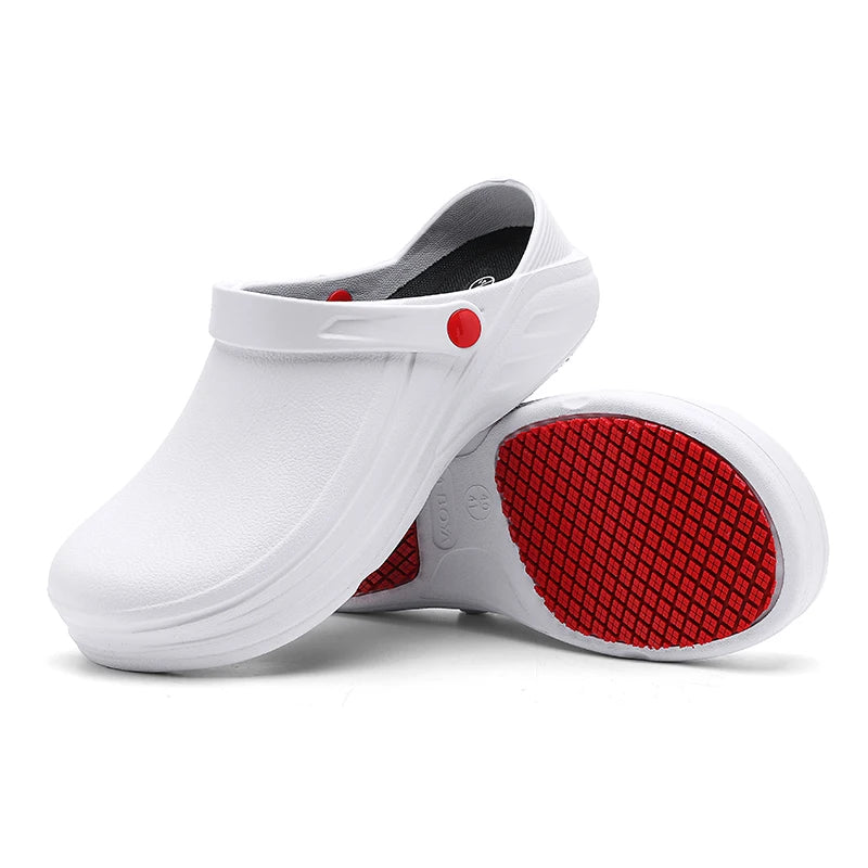 Men's Non-Slip, Waterproof, Oil-Proof Chef's Shoes, Soft-Soled, Lightweight, Wear-Resistant Work Shoes, Kitchen Shoes, Hotel Kitchen Toe-Toe Slippers