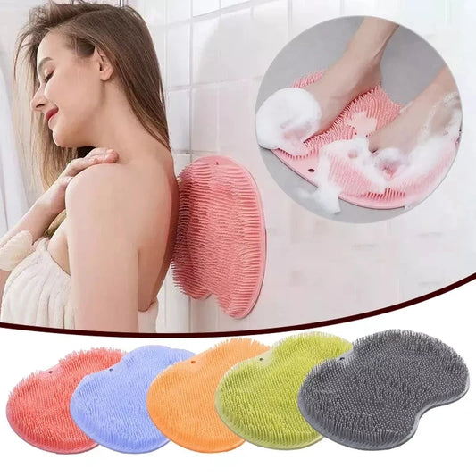 Exfoliating shower massage foot pad, silicone anti-slip bath mat, back massage brush, body cleaning products, single product