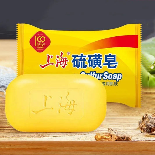3/5Pcs Shanghai Sulfur Soap Traditional Chinese Skin Care Oil-Control Acne Cover Cleanser For Healthy Glowing Skin