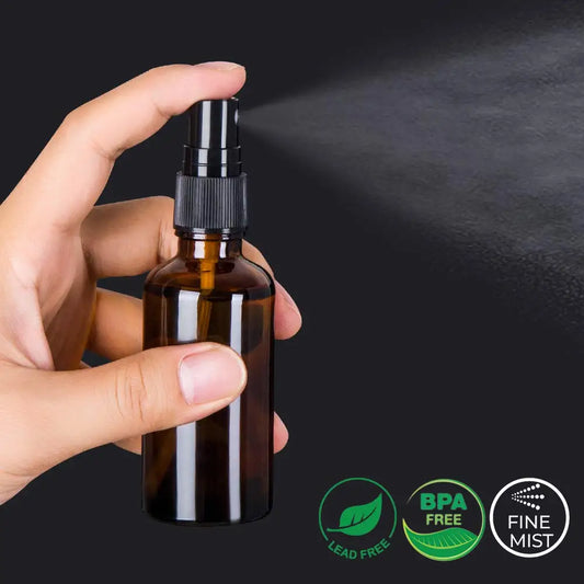 1Pcs 5ml-100ml Empty Amber Fine Mist Small Glass Spray Bottles Set For Essential Oils Perfume Cleaning Solutions