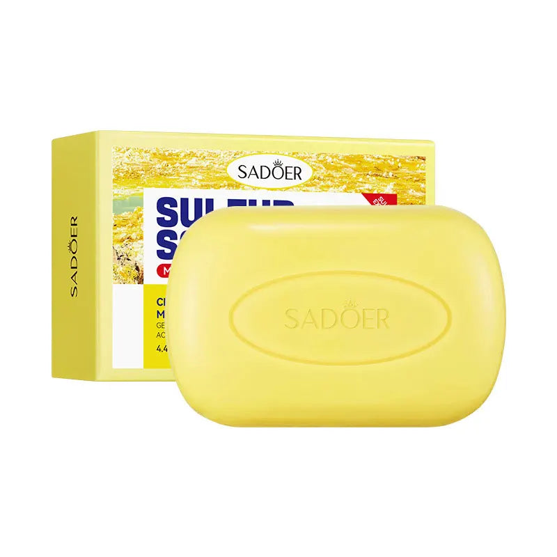 1Box Sulfur Anti Mite Soap Cleansing The Body Handmade Soap Turmeric Acid Kojico Foam Moisturize Control Oil and Prevent Dry