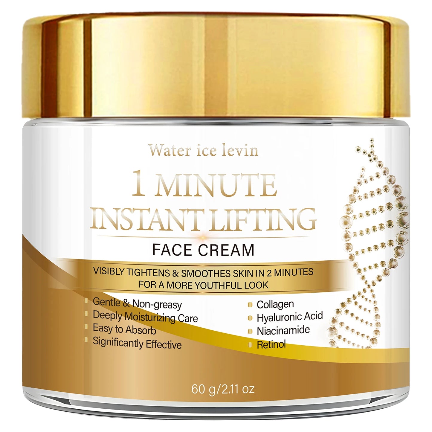 Water Ice Levin 1 Minute Instant Lifting Face Cream Collagen Hyaluronic Acid Niacinamide Retinol Moisturizing Firming Anti Aging