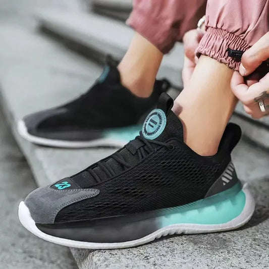 Fashion Sneakers Men 2024 Spring New Breathable Running Shoes Soft Soled Mesh Surface Flying Woven Shoes Tenis Para Hombre