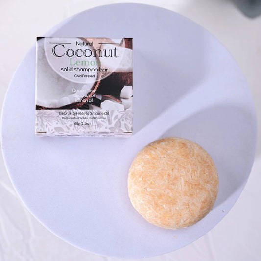 XF+60g Coconut Essential Oil Shampoo Soap Shea Butter Shampoo And Conditioner Men'S Solid Soap
