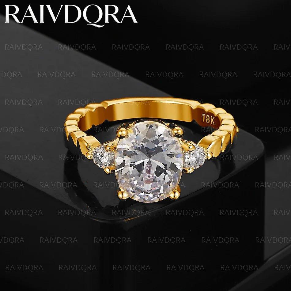 18K Gold Plated Size 6-10 Zircon Ring For Women Fashion Jewelry Charm Grace Wedding Engagement Accessories
