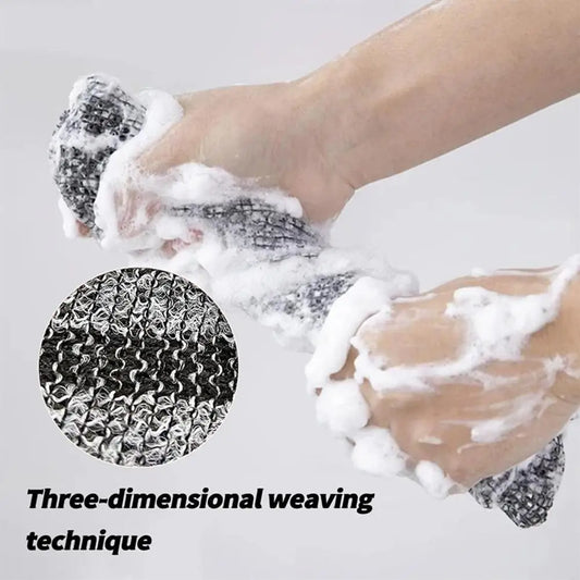 Bath Towel Exfoliating Deep Cleansing Shower Towel Skin Care Exfoliating Brush Tool Bath Accessory Black, Pink