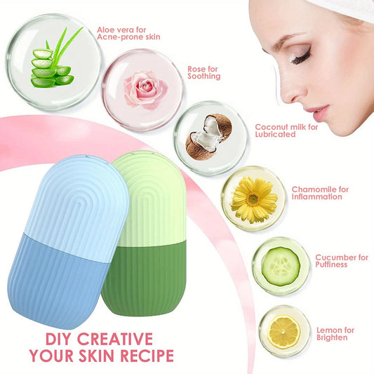 Silicone Ice Mold For Face Beauty Facial Ice Cube Mold Ice Roller For Face And Eye Icing Gua Sha Face Massage Skin Care Tool