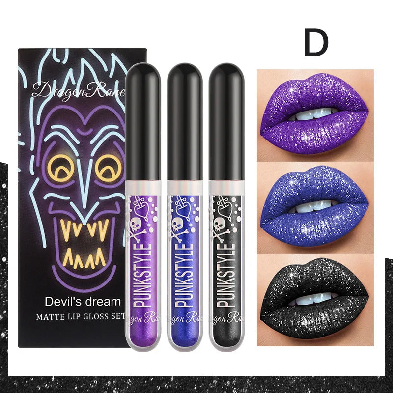 Long-Lasting Matte Lip Glaze Glitter Non-Fading Non-Stick Cup Metal Shiny Valentine's Day Gift Lip Gloss