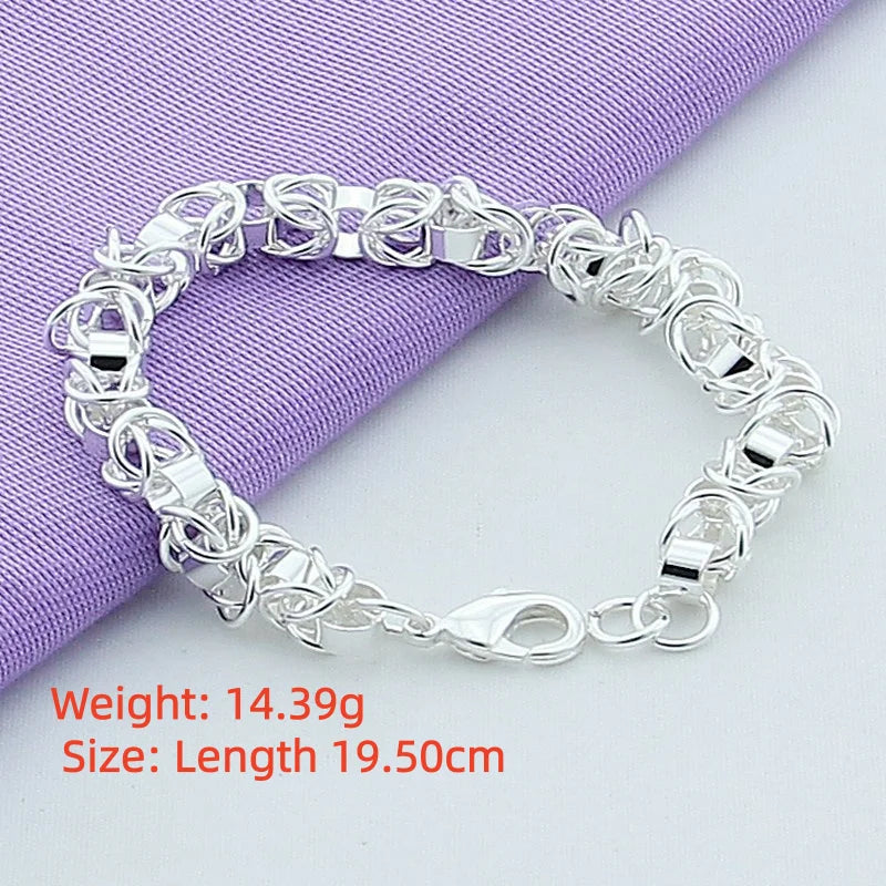 925 Sterling Silver Bracelet Dragon Head Shrimp Clasp Women Simple Fashion Bracelet Birthday Wedding Anniversary Jewelry Gift