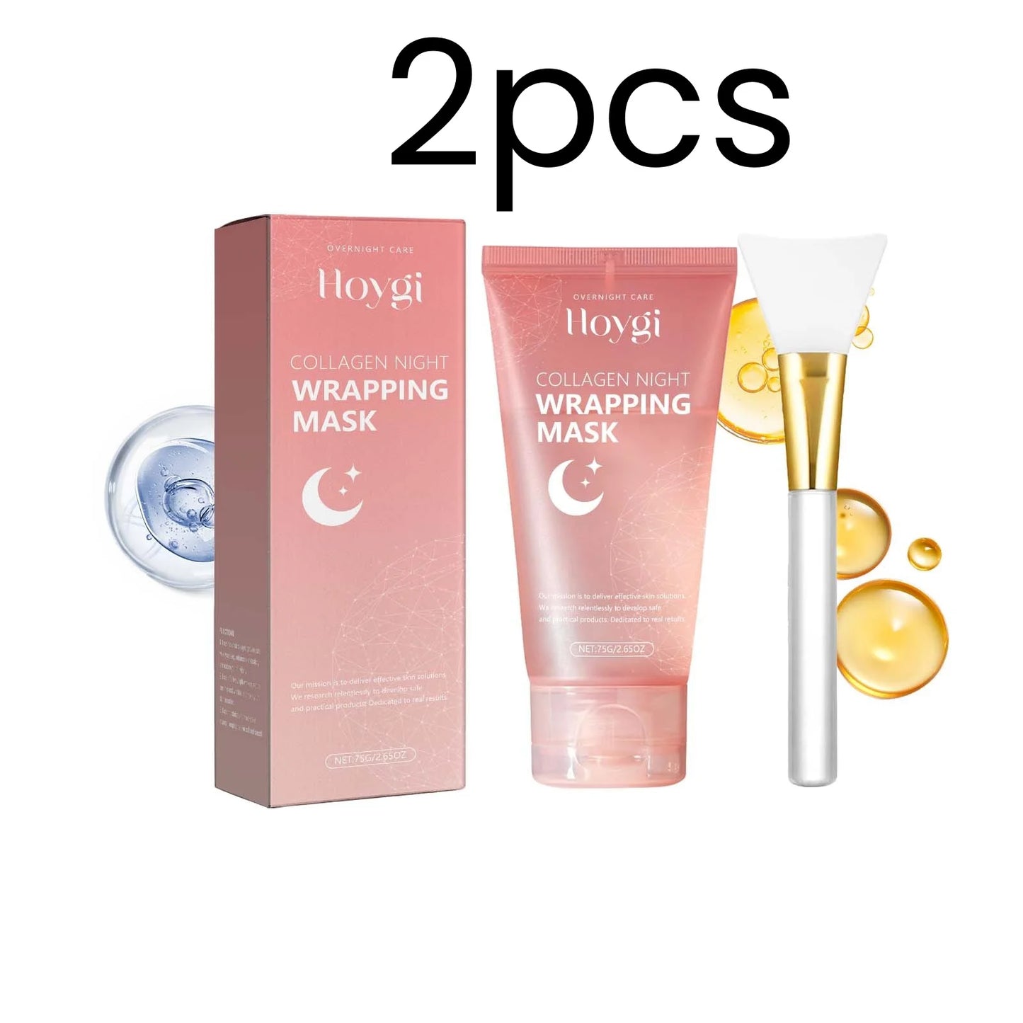 Hoygi Collagen Night Wrapping Mask Deep Nourishment Skin Firming Brightening Skin Tone Shrink Pores Mild Formula Sleeping Mask