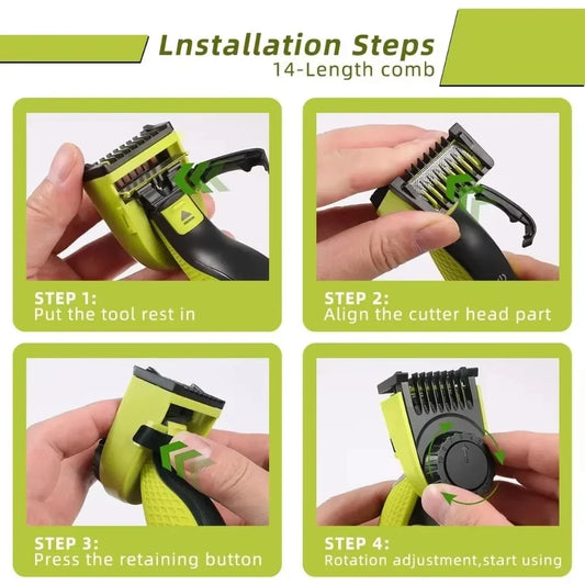 Guide Comb Guards for One Blade QP2520 QP2620 QP2630 QP2724 QP2834 Electric Shaver 14-length Adjustable Replacement Kit