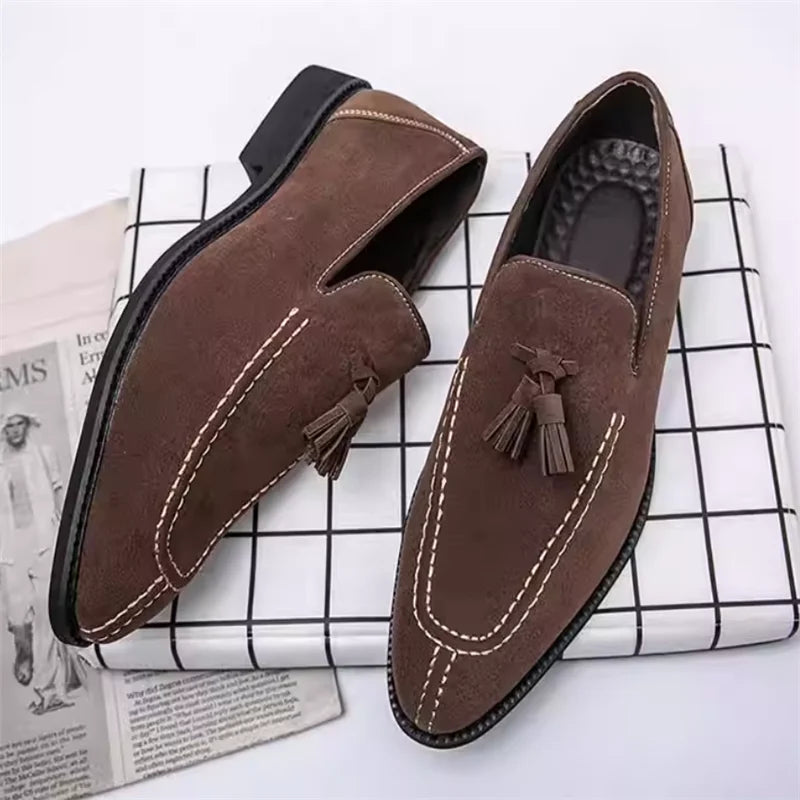 Men's Casual Leather Shoes Mens Fashion Patchwork Party Wedding Loafers Moccasins Men Slip-on Light Comfortable Driving Flats