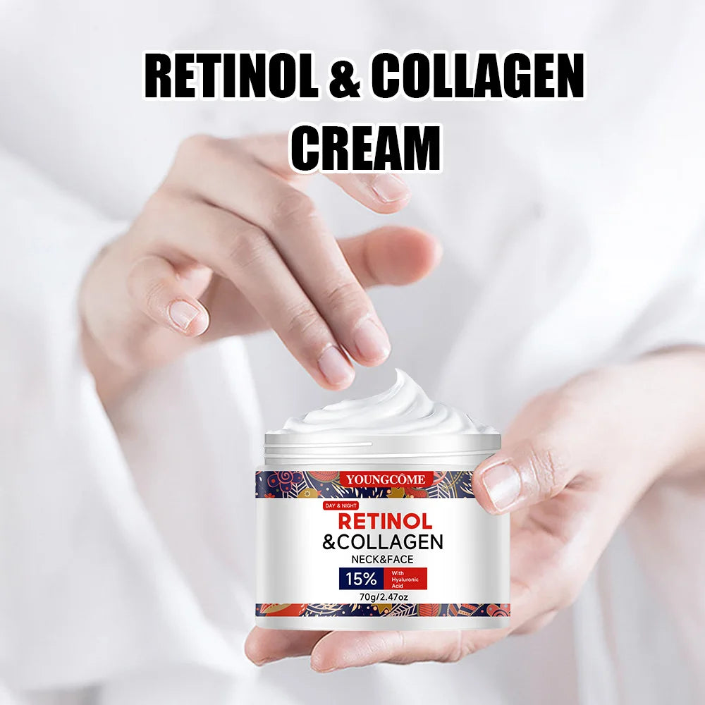 "Retinol & Collagen Anti-Aging Cream - Intense Hydration & Firming, Reduces Wrinkles & Fine Lines, Day/Night Use"