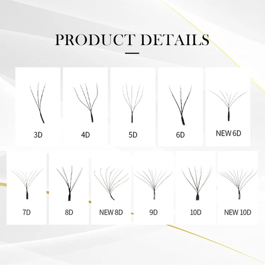 DeceMars 3DW/4DW/5DW/6DW/NEW 6DW/7DW/8DW/NEW 8DW/9DW/10DW/NEW 10DW Eyelash Extension for Makeup