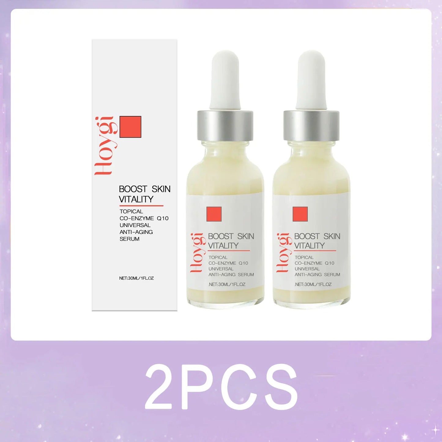 Coenzyme Q10 Face Serum Anti Aging Smooths Neck Wrinkles Fine Lines Energizes Dull Skin Brightening Hydrate Firming Facial Serum