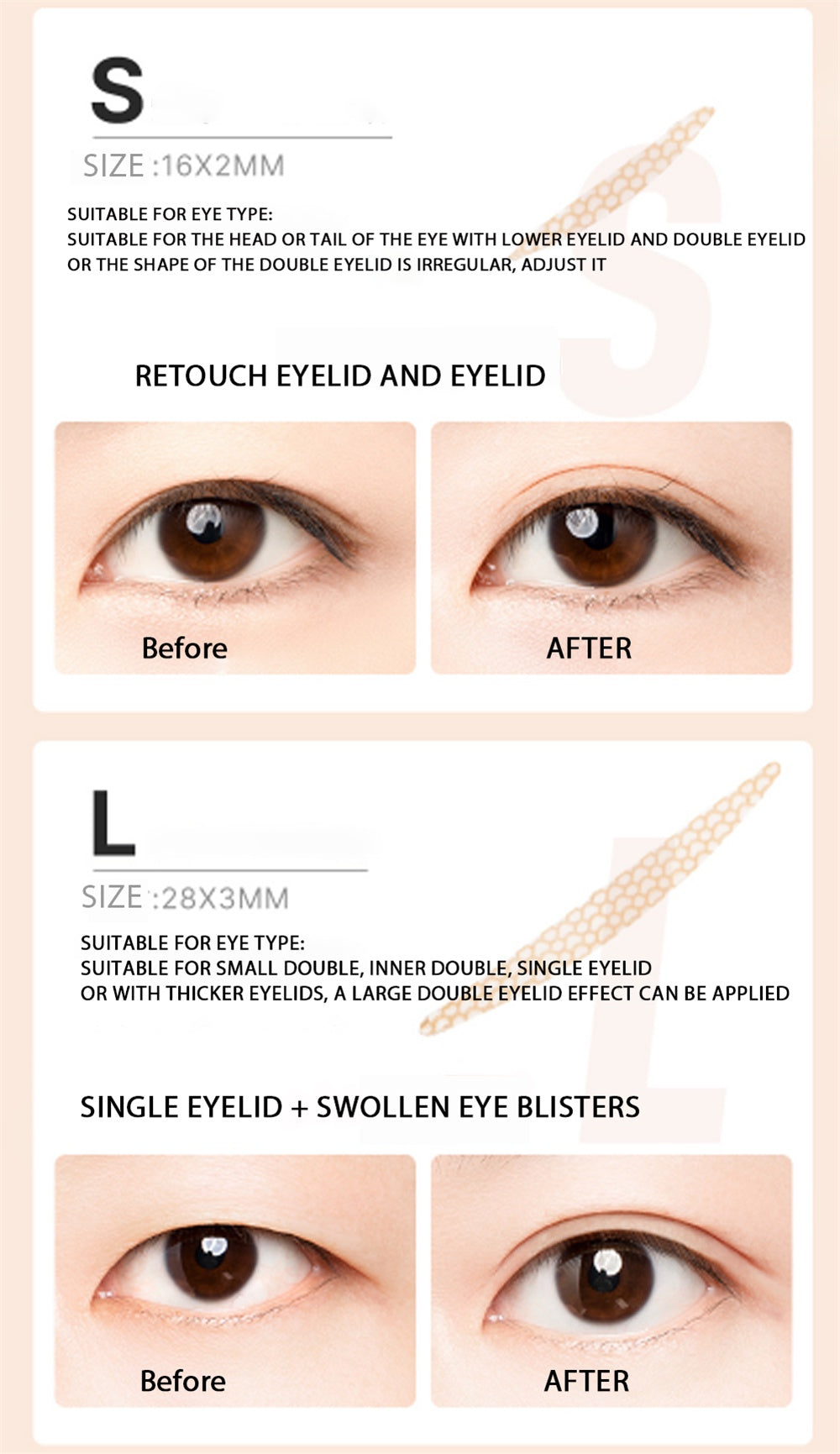 Unny Club Double Eyelid Stickers Seamless Natural Lace Invisible Makeup S M L Makeup Cosmetic