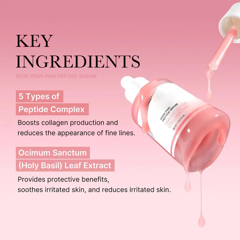 Pink Peptide Serum  Dark Spot Care Even Skin Tone Boosts Elasticity Smooth Firm Niacinamide Bright Essence Korean Makeup