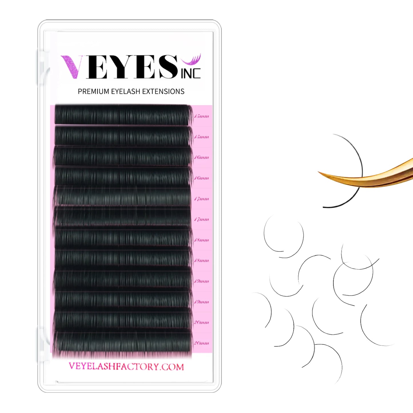 Veyes Inc Individual Eyelash Extensions Faux Mink Matte Lashes 8-20mm Veyelash Professionals Classic Natural Lash Bulk Wholesale