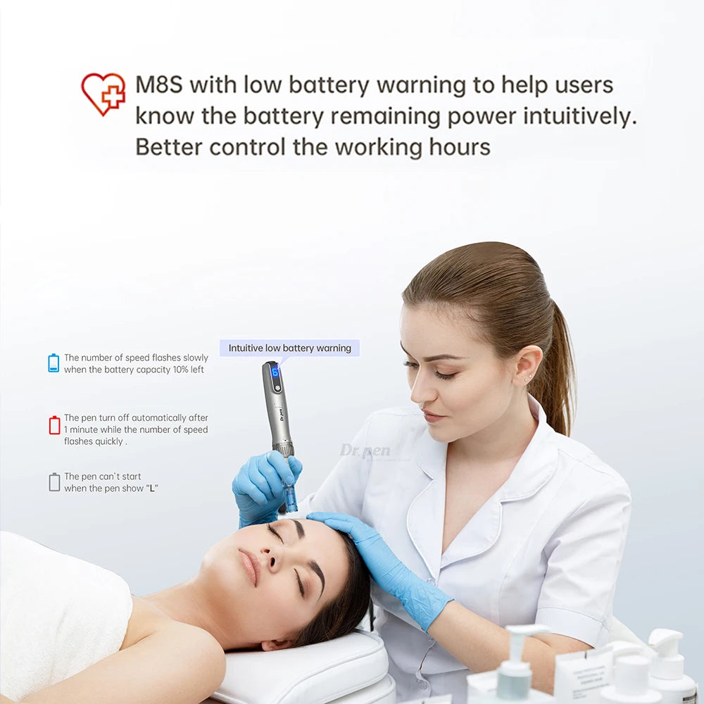 Authentic Dr pen Ultima M8S With 22 pcs Needle Pin Microneedling Pen Wireless Derma Pen Beauty Machine needle length 0.25 mm