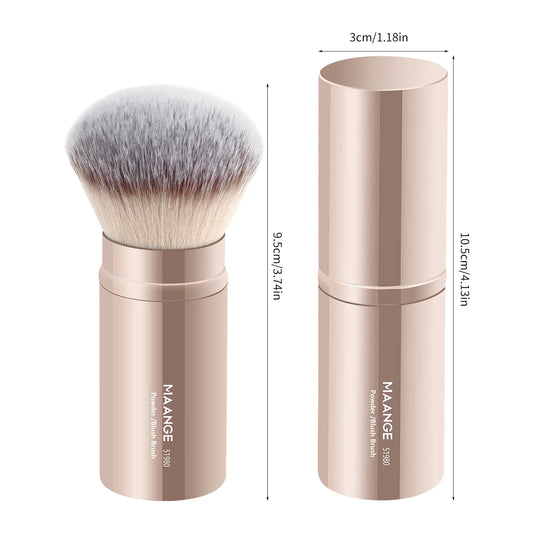 MAANGE 1pc Foundation Makeup Brush Powder Blusher brush Retractable Brush with Cover Suitable for travel Kabuki Makeup Brush