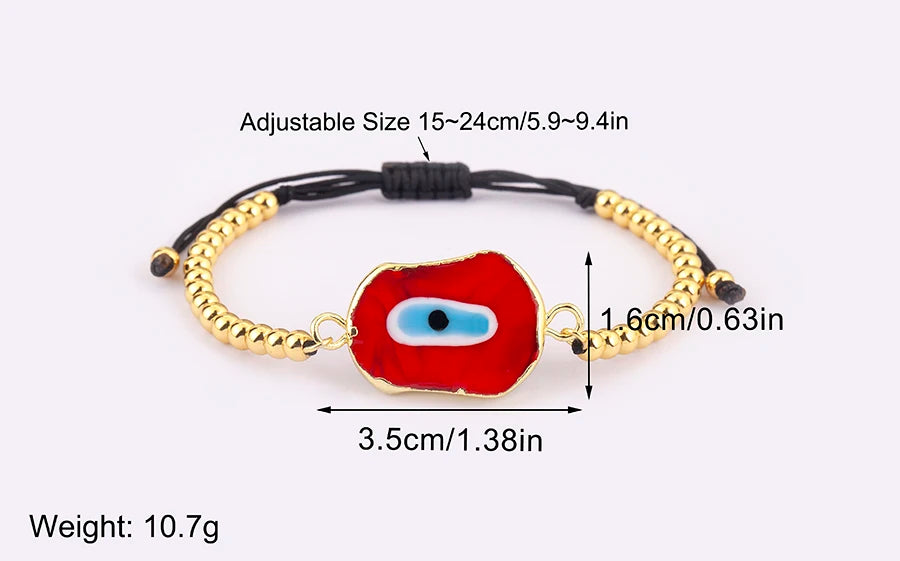 Nidin New Creative Design Evil Eye Charm Chain Bracelets Adjustable 7 Colors For Women Birthday Party Jewelry Accessories Gifts