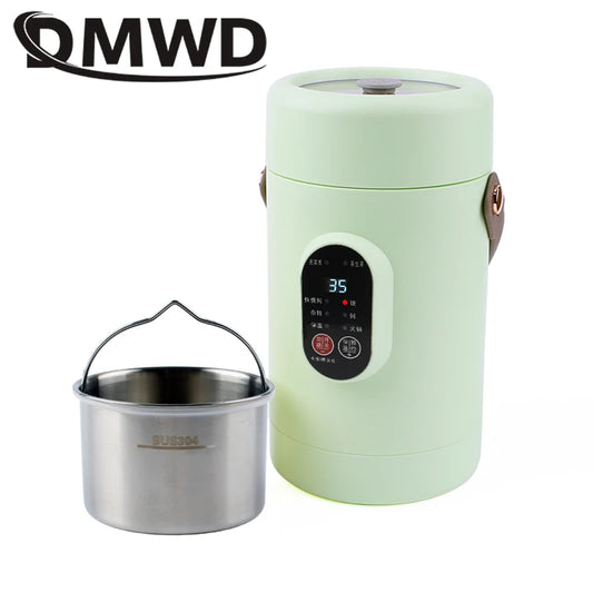 110V/220V Portable Slow Cooker Rice Cooking Lunch Box 1.6L Electric Stew Cup Hot Pot Food Steamer Soup Noodles Skillet Heater